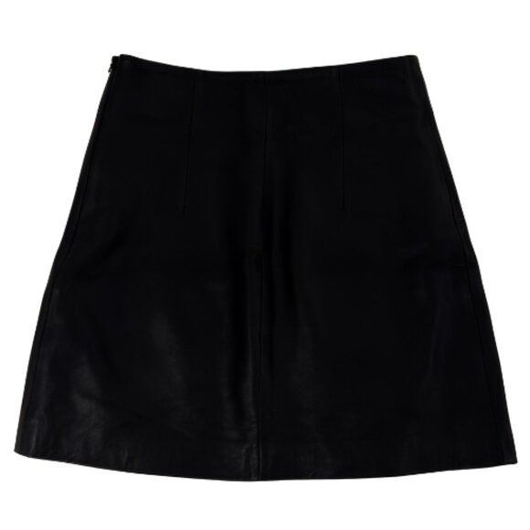 Sandro “Gansia” Black Genuine Lamb Leather Mini Skirt – Size 1 (36) - Picture 8 of 11